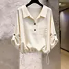 Otoño 2026 Nuevo Producto Sentido del Diseño Moda Temperamento Elegante Camisa Rayada para Mujer Única Hermosa Súper Atractiva Top para Mujer