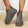 Botas de Nieve 2025 Invierno Cálido Banda Elástica Forro Polar Zapatos de Algodón Engrosado Botas Cortas de Suela Gruesa Integradas con Piel para Mujer Talla Grande