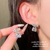 Anillo de gema de lazo de princesa fugitiva Anillos de pendientes de circonita cúbica de azúcar mariposa chapados en oro de 18 quilates