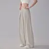 Lulu Calças Esportivas de Secagem Rápida Femininas Verão Finas Cintura Baixa Largas Frescas Retas de Pernas Largas Corrida Fitness Yoga Calças Longas