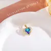 Cross-border colorido oceano coração pingente mulheres banhado a ouro amor titânio aço clavícula cadeia de cor de retenção de cor de luxo micro-incrustado colar de zircão
