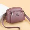 Bolsa de couro genuíno estilo ocidental texturizada, moda feminina, bolsa mensageiro de ombro multicamadas, grande capacidade, bolsa feminina casual, bolsa de mãe