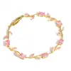 Pulseras de Tulipan Más Vendidas Transfronterizas, Pulseras de Diamantes y Piedras Preciosas Multicolor, Pulseras de Flores, Joyería de Lujo Ligero Fabricantes Venta al por Mayor