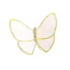 Broche de Borboleta de Luxo Leve com Esmalte Totalmente Diamantado e Acabamento em Madrepérola, Design de Asas em Cor Gradiente, Broche Acessório de Alta Qualidade para Terno e Casaco