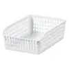 Cesta de Armazenamento Oca Multifuncional Design de Abertura Grande Organizador de Arquivos de Lanches Prateleira de Cesta de Armazenamento de Plástico