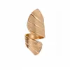 Anillo Abierto de Oro Real Electrochapado con Textura Irregular Retorcida, Anillo de Estilo de Alta Gama de Nicho, Joyería Minimalista de Personalidad para Mujeres