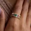 Anillo de Mariposa Geométrico Retro Exquisito de Nuevo Estilo Transfronterizo con Circonita para Mujer, Anillo de Flor de Perla con Circonita Colorida de Moda Personalizado