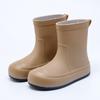 Botas de Lluvia para Mujer 2026 Modelo Nuevo Impermeables Estudiante Botas de Lluvia Estilo Simple Caña Corta con Forro de Felpa Zapatos Cálidos para Uso en Exteriores