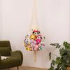 Bolsillo de red para guardar juguetes de suministro transfronterizo, borla tejida a mano, bolsillo de red para frutas y juguetes, bolsillo de red para colgar en la pared