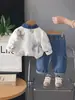 Conjunto de Primavera y Otoño para Niños, Conjunto de Dos Piezas de Jeans para Bebé, Sudadera Casual Infantil, Ropa Infantil de Moda de Manga Larga