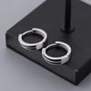 Pendientes de plata de ley 925 con hebilla de oreja de línea negra para hombre, estilo Hong Kong, sencillos y elegantes, con hebilla de oreja única, estilo hip hop, modernos.