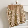 Bufanda chal jacquard doble cara artística vintage, cachemira sintética con bordes flecos, perfecta para combinar con abrigos en otoño e invierno para un look elegante
