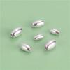 Plata de Ley S925 Cuentas Lisas de Oliva, Cuentas de Arroz, Cuentas Sueltas, Cuentas Espaciadoras, Accesorios Pequeños de Plata de Ley, Pulsera de Cuentas Hecha a Mano para Bricolaje, Se Vende por Gramo