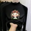 Roupa de baixo feminina com forro de fleece, novo estilo outono e inverno 2026 para crianças, roupa íntima, gola alta, blusa quente de outono para meninas pequenas