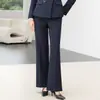 Conjunto de traje azul marino de doble botonadura para mujer, adecuado para ropa de oficina, para ir al trabajo, profesores, atuendo formal, atuendo de negocios, gerentes de hotel y profesionales de ventas