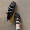 Versão em Pele de Ovelha Bico Quadrado Laço Sapatos Esportivos de Ballet Tira Cruzada Corte Baixo Retro Sapatos Mary Jane Sapatos Individuais Femininos