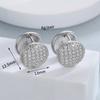 Europa e Estados Unidos brincos de argola com zircônia em formato de ervilha, vento frio transfronteiriço, brincos de moda personalizados, brincos femininos cool, brincos de moda simples