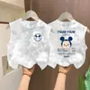 Camiseta Chaleco Tie-Dye para Niños y Niñas Verano Estampado de Dibujos Animados Niños Delgado Sin Mangas Moda Casual Top Sin Mangas