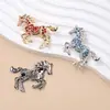 Nova Broche de Cavalo com Strass Vintage, Alfinete de Terno Retrô do Ano do Zodíaco, Acessório da Moda de Alto Padrão, Joia de Nicho