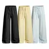 Pantalones Casuales de Pierna Recta de Color Sólido Simples Estilo Coreano para Hombre, Nuevos Pantalones de Pierna Ancha de Longitud Completa Versátiles de Moda para Verano para Mujer