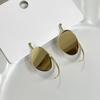 Aretes de Gancho de Metal Geométricos Ovalados de Rana Exquisitos de Lujo Ligero para Mujer Moda Simple Diseño de Nicho Sentido Joyería para Orejas