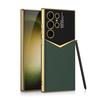 Adecuado para Funda de Teléfono Móvil de Fibra de Carbono Samsung S23Ultra S3U Jazz Cubierta Protectora de Cuero Liso S23U Funda Ultrafina Anticaídas