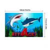 Tela de Fondo de Sirena Tiburón Oceánico Modelo Nuevo Transfronteriza para Decoración de Fiesta Infantil, Pancarta de Puerta con Forma de Extraterrestre del Mundo Submarino Personalización