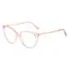 Nuevas gafas de personalidad europea y americana de ojo de gato triangular TR90 anti-luz azul marco pequeño óptico espejo plano moda venta al por mayor transfronteriza