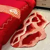 Alfombra flocado de patrón de onda irregular para uso doméstico, adecuada para dormitorios, vestidores, salas de estar y como alfombrilla para sofá o mirador.; es absorbente y engrosado para mayor comodidad