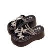 Pantuflas de Estilo Urbano de Alto Valor con Mariposas de Pedrería, Nuevo Estilo de Verano, Diseño Versátil, Zapatos de Plataforma con Suela Gruesa