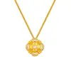 Collar de Trébol de Cuatro Hojas de la Suerte para Mujer Moda Temperamento Sentido de Alta Gama Método Antiguo Diseño de Perforación de Puntos Colgante de Flor de Cuatro Hojas Cadena para Clavícula