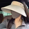 Gorra de Béisbol de Paja de Nuevo Estilo 2026 con Visera Amplia, Protección UV, Protección Solar, Sombrero de Ala Enrollada para Mujer, Sombrero para el Sol