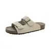 Sandálias Europeias e Americanas Transfronteiriças Femininas de Solado Grosso 2024 Novas Chinelos de Exterior para Mulheres Tamanho Grande Verão Estilo Birkenstock Atacado Tamanho Grande