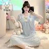 Pijama de Verano para Mujer Tallas Grandes con Almohadillas en el Pecho, Camisón Delgado de Algodón Nube de Manga Corta, Ropa de Casa Suelta Estilo Princesa Talla Grande