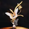 Broche de Mariposa de Nácar Natural con Flores, Broche Vintage de Perla de Agua Dulce Cepillada Estilo Corte, Regalo de Lujo Ligero de Gama Alta