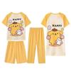 Pijama de Dibujos Animados de Verano Cuatro Piezas Ropa de Casa Seda de Leche Cuello Redondo Infantil Manga Corta Imitación Algodón Sudeste Asiático Transfronterizo