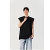 Chaleco de Hombro Retro Americano de Alta Gama para Hombres y Mujeres Verano Camiseta sin Mangas de Peso Pesado Hombro Derecho Top Deportivo Casual