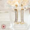 Pendientes de clip de hueso de oreja brillante con circonitas y hebilla de cuatro garras, estilo francés, que no se decoloran, con diseño de nicho de moda, joyería de hardware de moda