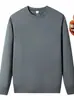 Sudadera de color liso para hombre, top base de manga larga personalizado para otoño e invierno, con forro polar, engrosado, estilo nuevo