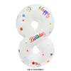 Globo de Foil Blanco con Número Impreso de Cumpleaños Versión US de 32 pulgadas para Decoraciones del Primer Cumpleaños de Niños y Accesorios para Fotos al Aire Libre