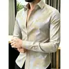 2026 Moda Nova Camisa Masculina Estampada em 3D Impressão Transfronteiriça Camisa Retro com Lapela Nova Casual Manga Longa