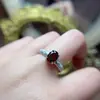 Anillo Nuevo de Plata 925 con Granate Natural, Peridoto y Topacio, Anillo Ancho Incrustado, Estilo de Brazo Grueso