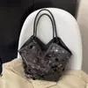Bolsa de Hombro Tote de Gran Capacidad Tendencia Estilo Coreano para el Trabajo y el Viaje con Borla y Lentejuelas Nuevo Primavera 2026