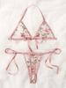 Lingerie sutiã de três pontos T calças tridimensional bordado senhoras roupa interior roupa de banho comércio exterior Amazon AliExpress cross-border