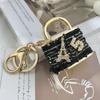 Creativo Pequeño Regalo Franela Coreana Bolso ins Llavero Colgante Forma de Candado Metal Llavero Colgante Dibujo Animado