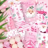 Js066 Bloco de Notas de Bolso Rosa de Natal Feriado Linha Horizontal Linha de Carro Livro Decoração de Árvore de Natal Caderno de Estudante