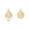 Cor Cobre Dourado K Preservação de Cor Peixe Carpa Cabacinha Fortuna Dupla Felicidade Paz Pingente Galvanizado DIY Acessório para Pulseira Colar Feito à Mão