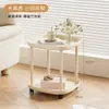 Mesa de Centro Dupla Camada Mini Móvel para Uso Lateral de Sofá, Mesa Pequena Minimalista, Prateleira Pequena de Armazenamento de Cabeceira para Quarto e Varanda