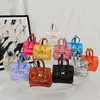 Bolsita de piel charol con patrón de cocodrilo, mini bolso casual platino pequeño, bolsa para auriculares, bolsa con colgante de coche lindo, varios colgantes de bolso
