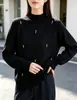 Camiseta básica de terciopelo Andy de tres hilos con cuello semi-alto para mujer, nueva ropa interior ajustada de otoño e invierno, suéter de punto ultrasuave y acogedor con detalles de abalorios